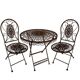 Garden furniture in brown patinated iron