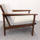 Pair of Scandinavian style armchairs in teak, France circa 1950.