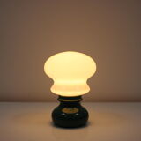 Vintage glass and ceramic table lamp osvetlovaci sklo valasske mezirici, 1970s