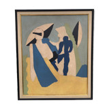 Abstract painting on panel
