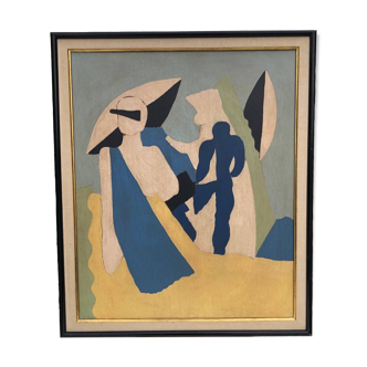 Peinture abstraite sur panneau