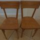 6 vintage Baumann wooden bistro chairs in their patina