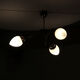 Three-arm brass and glass chandelier from the 1950s
