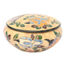 Covered box with floral decoration enamelled by Alain maunier for Vallauris