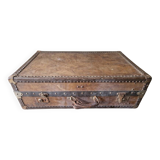 Old SAYAP suitcase in leather and wood