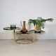 Vintage Hollywood Regency Swivel Cascade Coffee Table with Black Glass