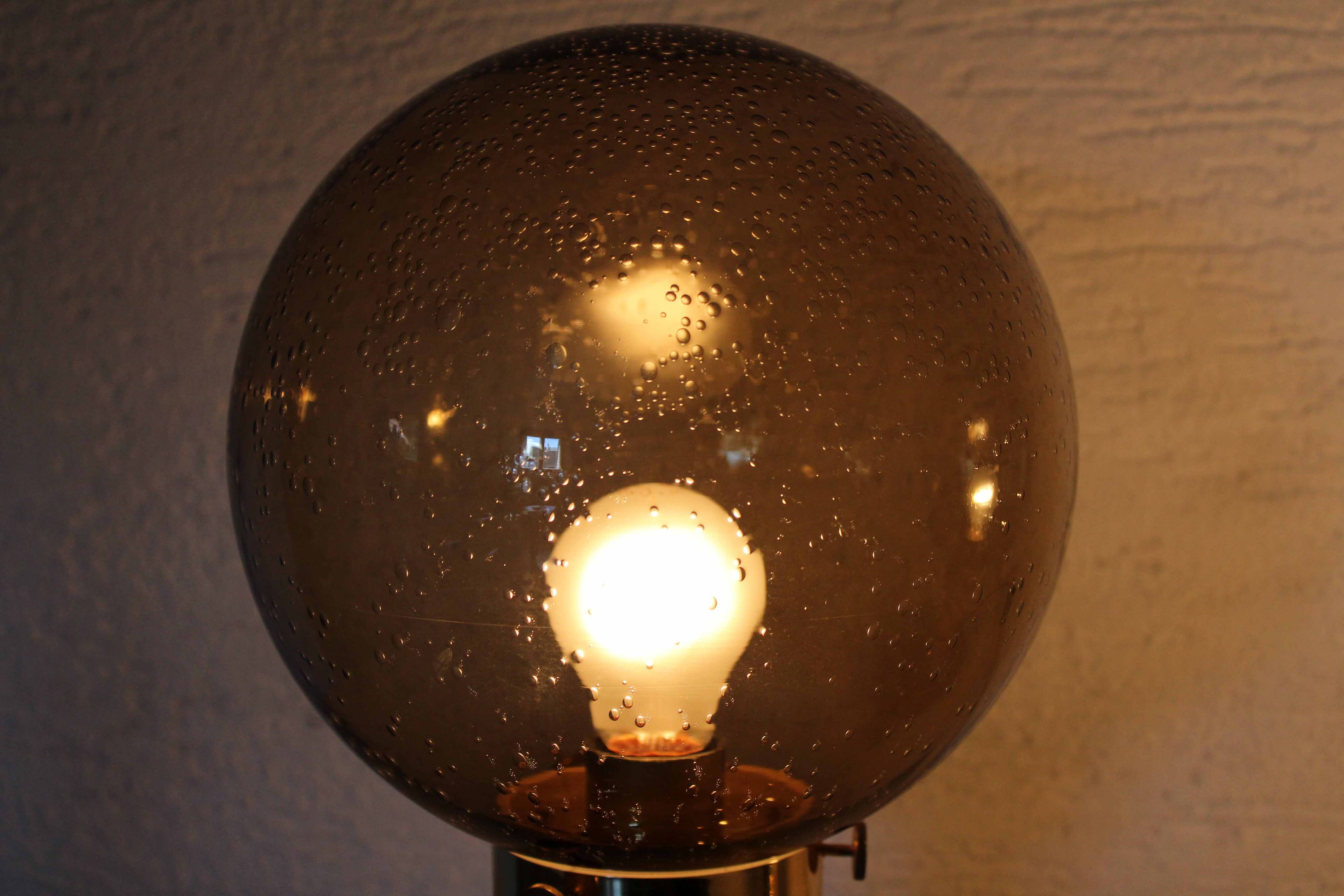 Pair of Space Age smoked glass lamps 1970