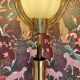 American glass and metal floor lamp 200 cm, 1950s design.