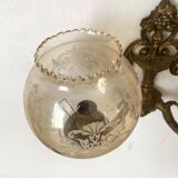 Double retro wall light with etched glass