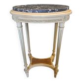 Louis XVI style caned and patinated side table