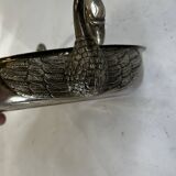 Art Deco silver-plated metal pocket emptier with swan decor