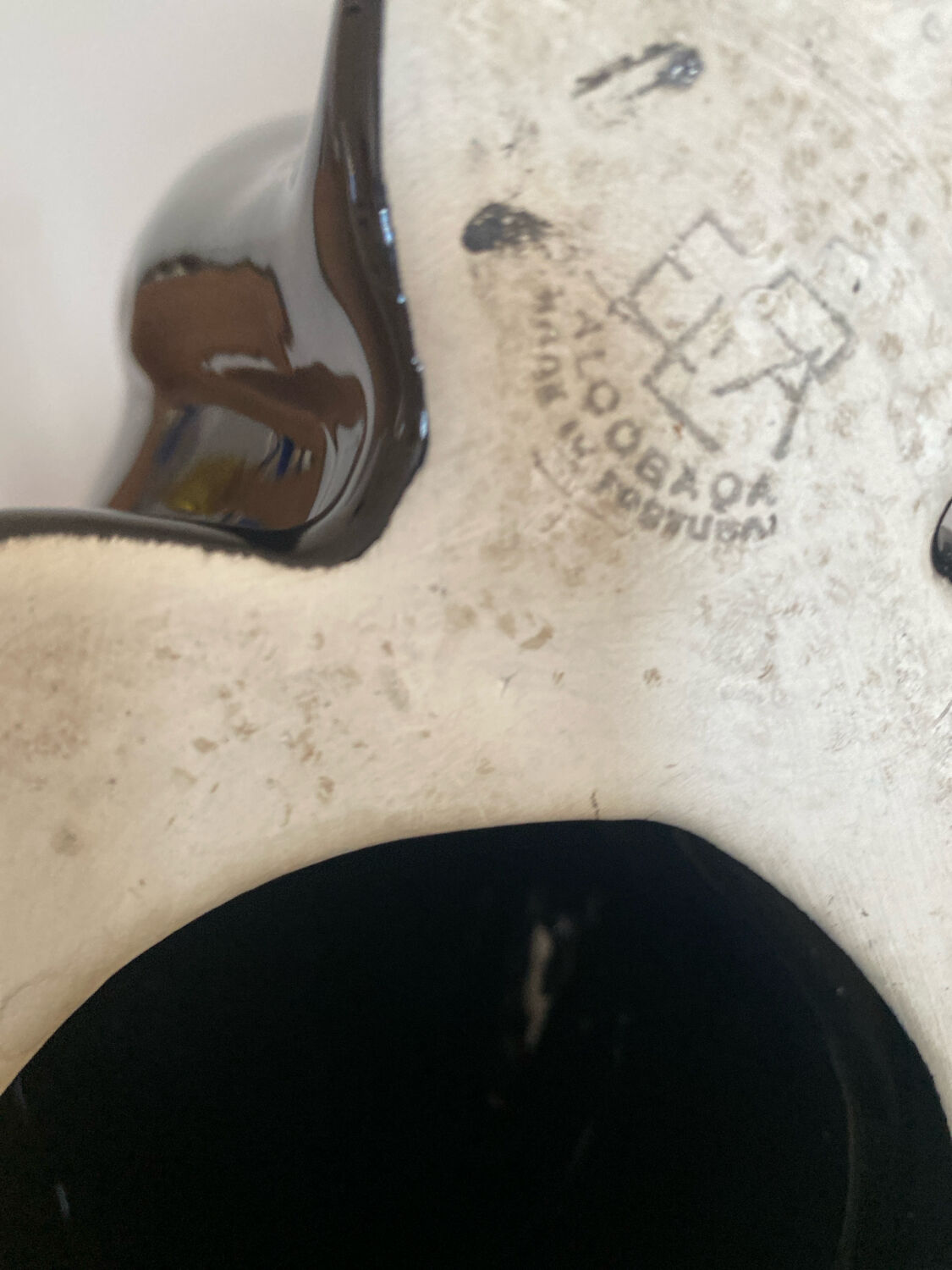 Black ceramic cat signed Elpa