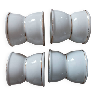 Old white porcelain diabolo egg cups Paris