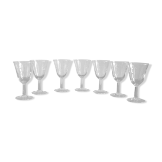 Lot de 7 verres à pied motif herbes folles