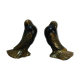 Pair of bookends pigeons doves in regular patinated bronze on marble base 1930