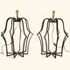 Large "Cage" Lamp Pair in Patinated Bronze - DLG by Jean Royère