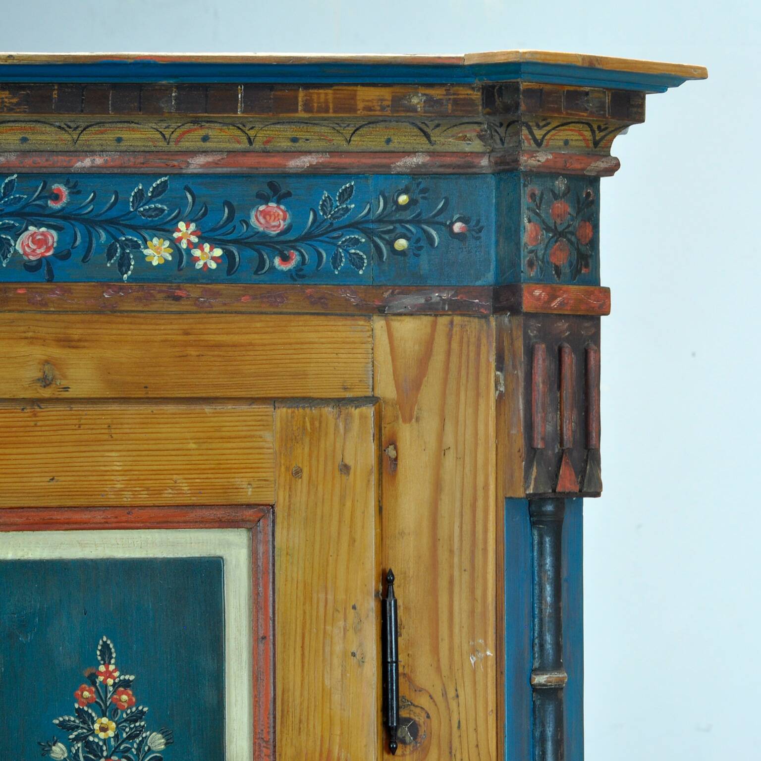 Antique German Hand Painted Cabinet, circa 1850