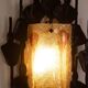 Mazzega. Pair of Brutalist wall lights in glass and iron. 1950s.