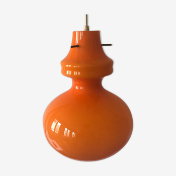 Hanging lamp in orange opaline