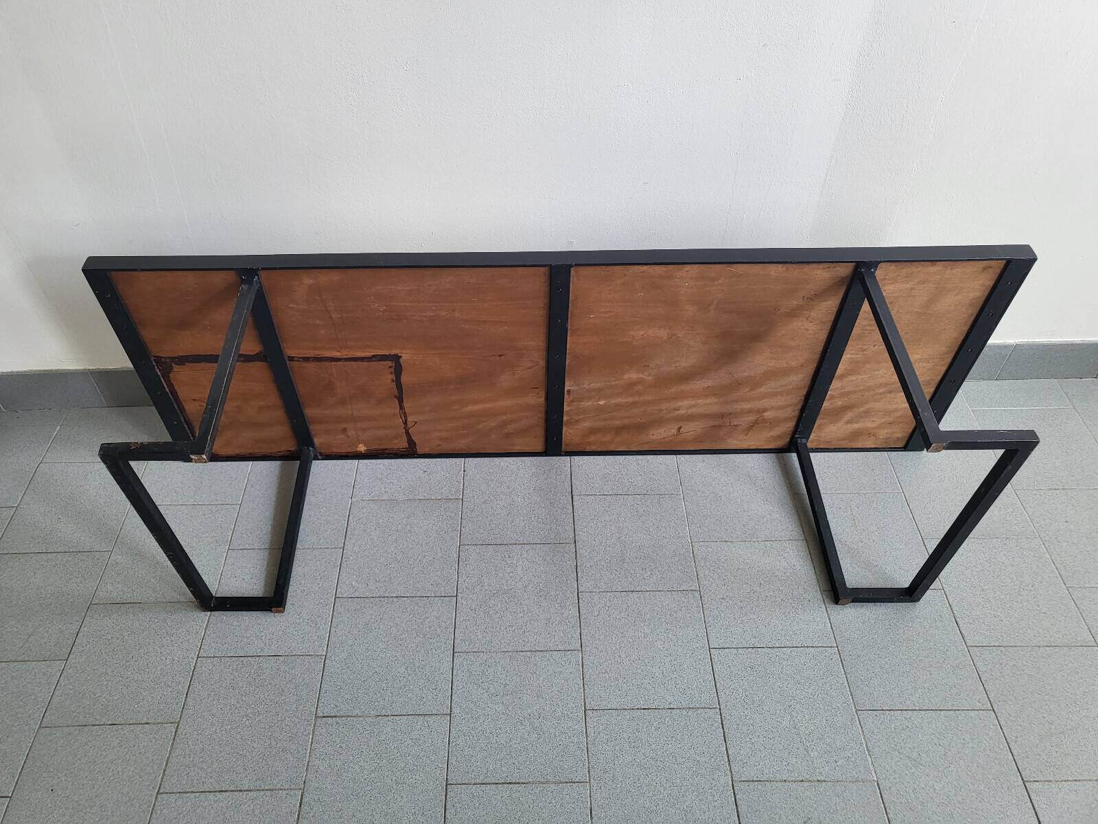 Importante table basse vintage 1950 ceramique & acier 50s 1950s vallauris