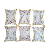Set of 6 embroidered table decorations - 9 x 8 cm