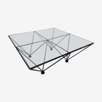 Table basse verre et acier