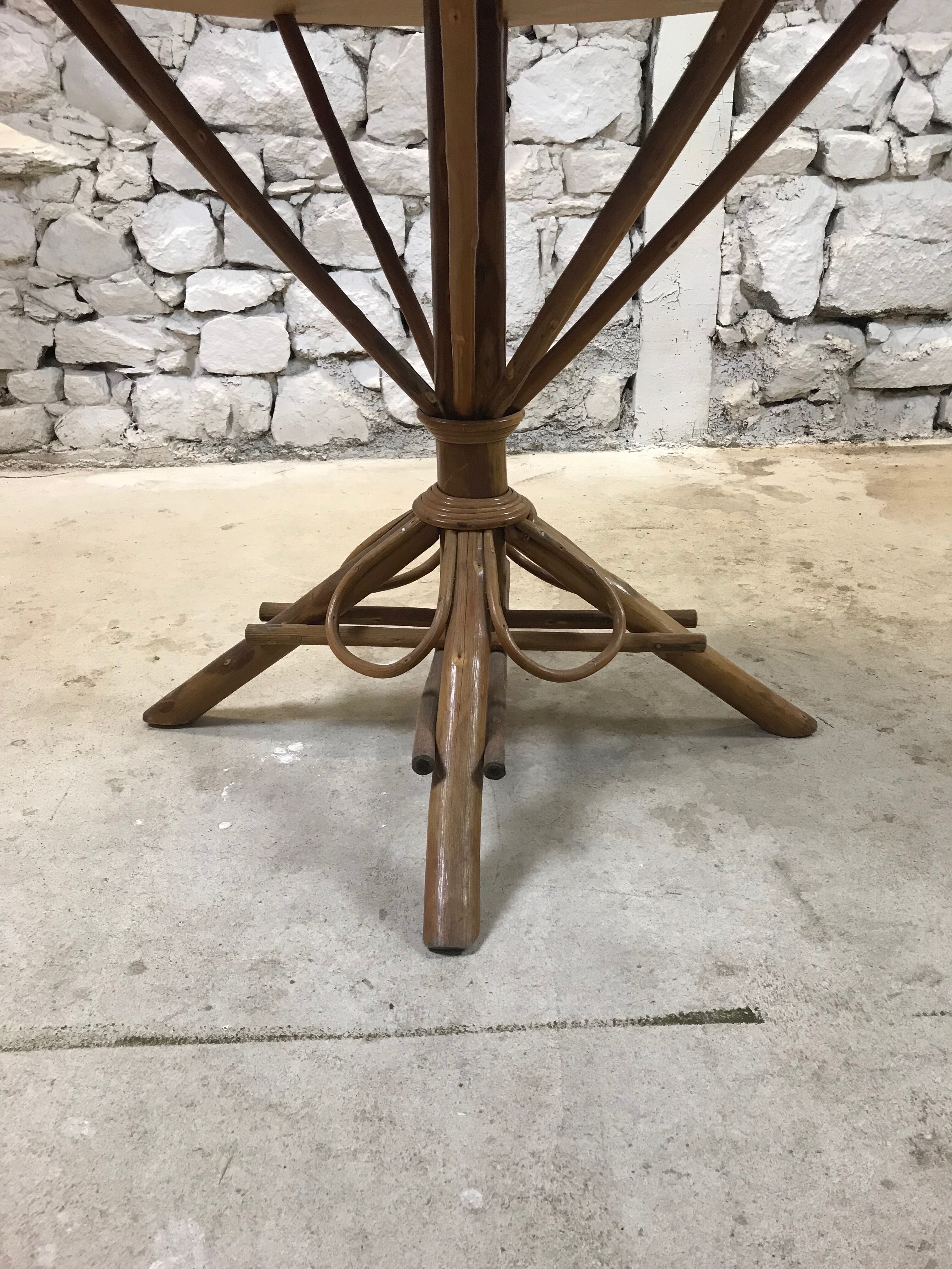 Rattan and wicker table