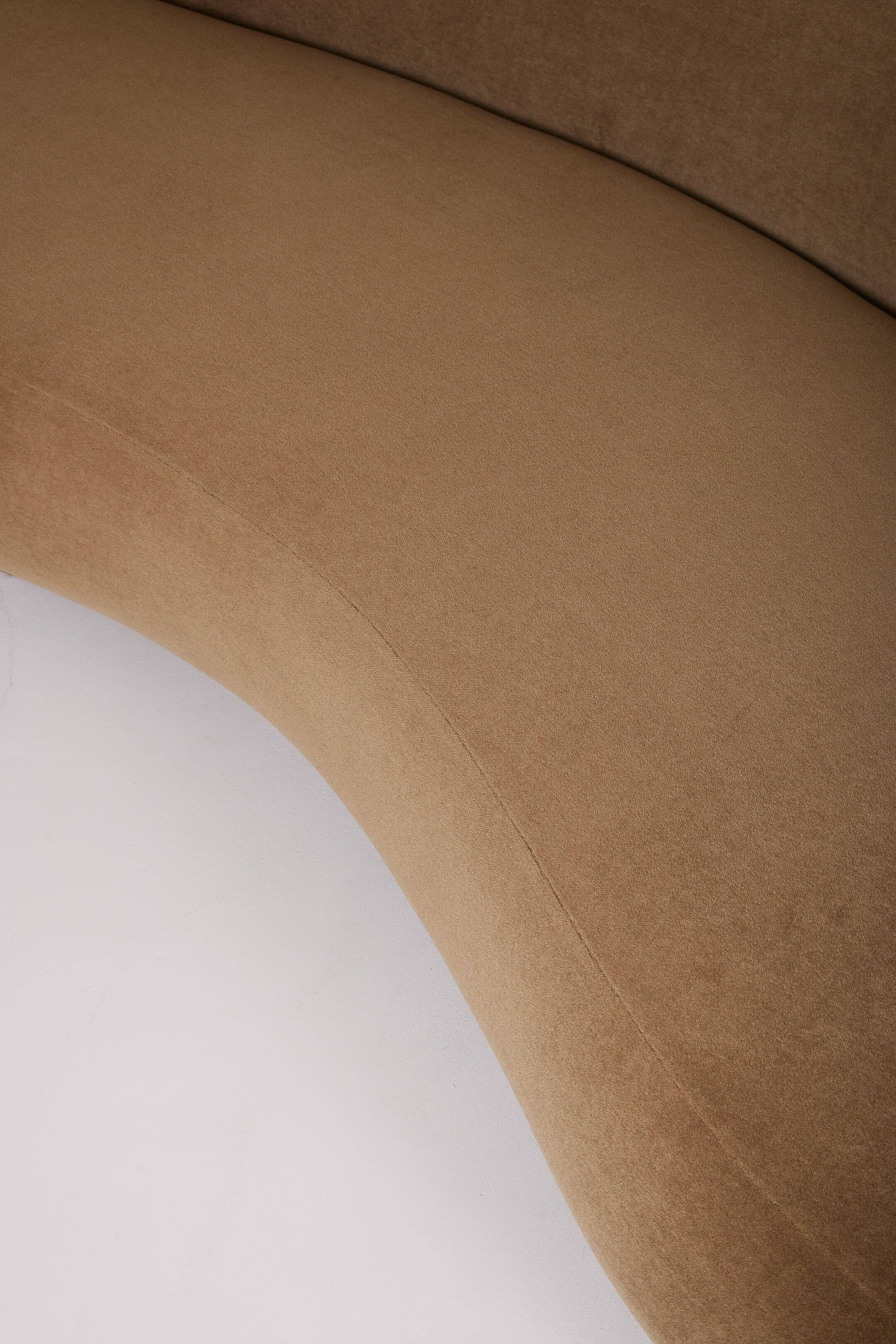 Half-moon mohair velvet sofa