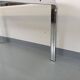Vintage oval dining table in smoked glass and chrome metal, Space Age style.