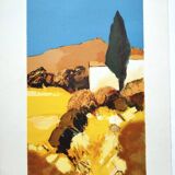 Jean-claude allenbach 1947 2007 the cypresses signed lithograph
