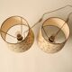 Pair of lamps with hand-painted floral shades