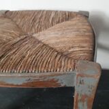 Wooden with braided straw stool