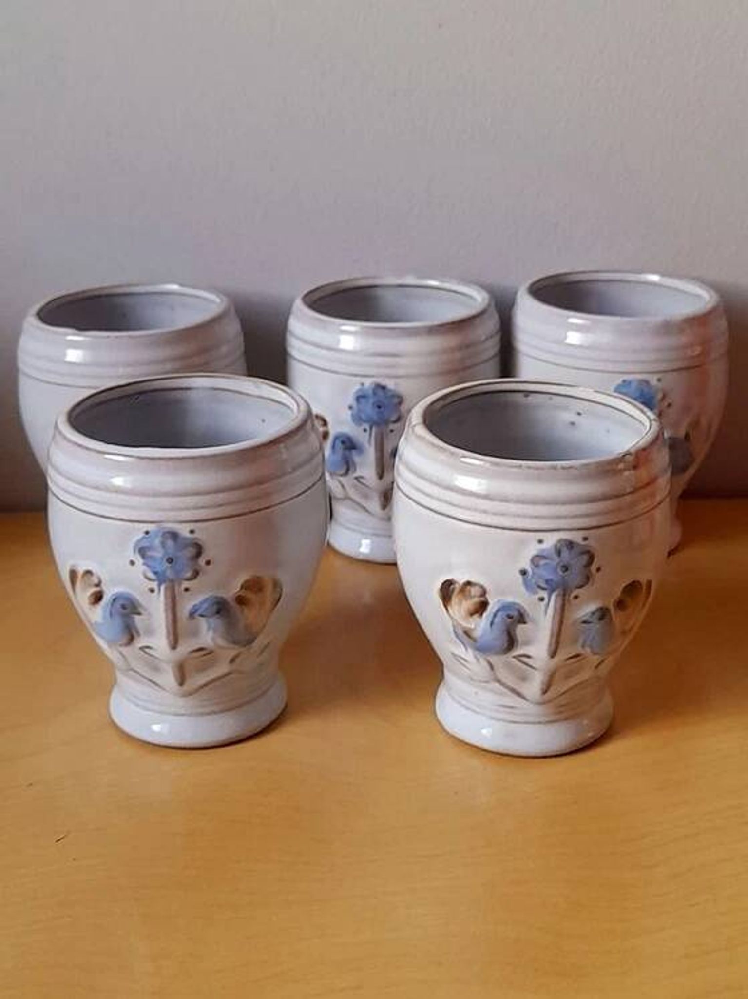 Tasses en céramique Van Melle oiseaux