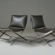 Pair of Flexform leather low chairs, Peter model, by Antonio Citterio