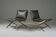 Pair of Flexform leather low chairs, Peter model, by Antonio Citterio