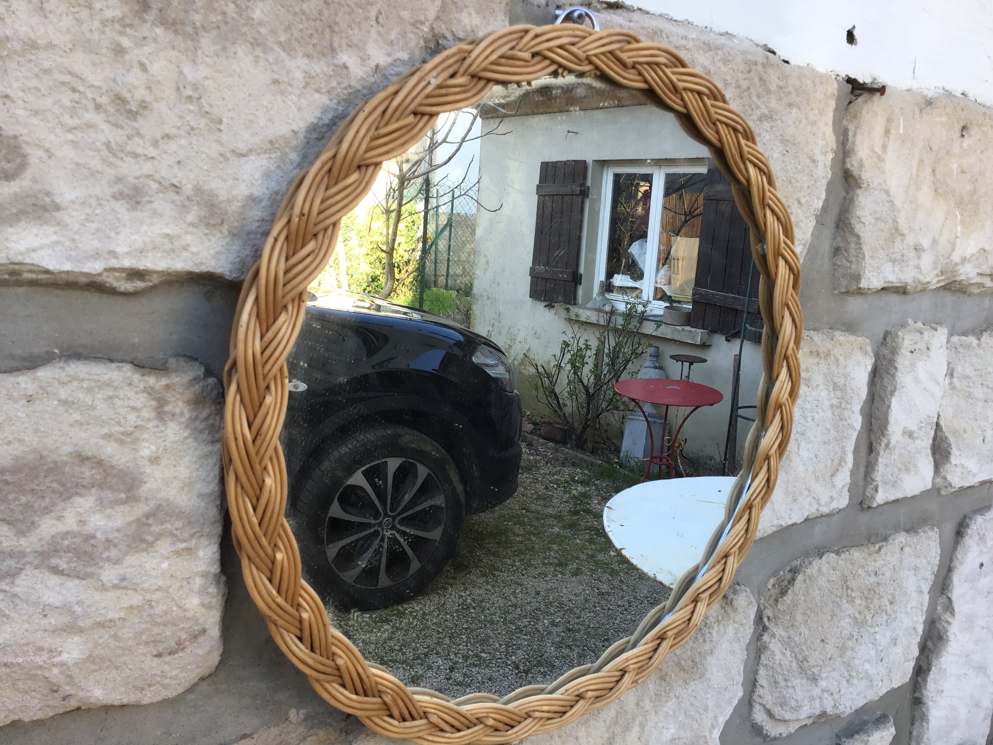 Rattan mirror