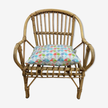 Child wicker armchair and cushion