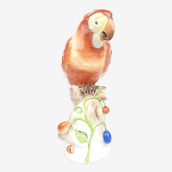 Figurine de perroquet ara en porcelaine Herend vintage