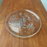 Large Finnish Glass Plate from the Mid-Century by Kaija Aarikka for Humppila