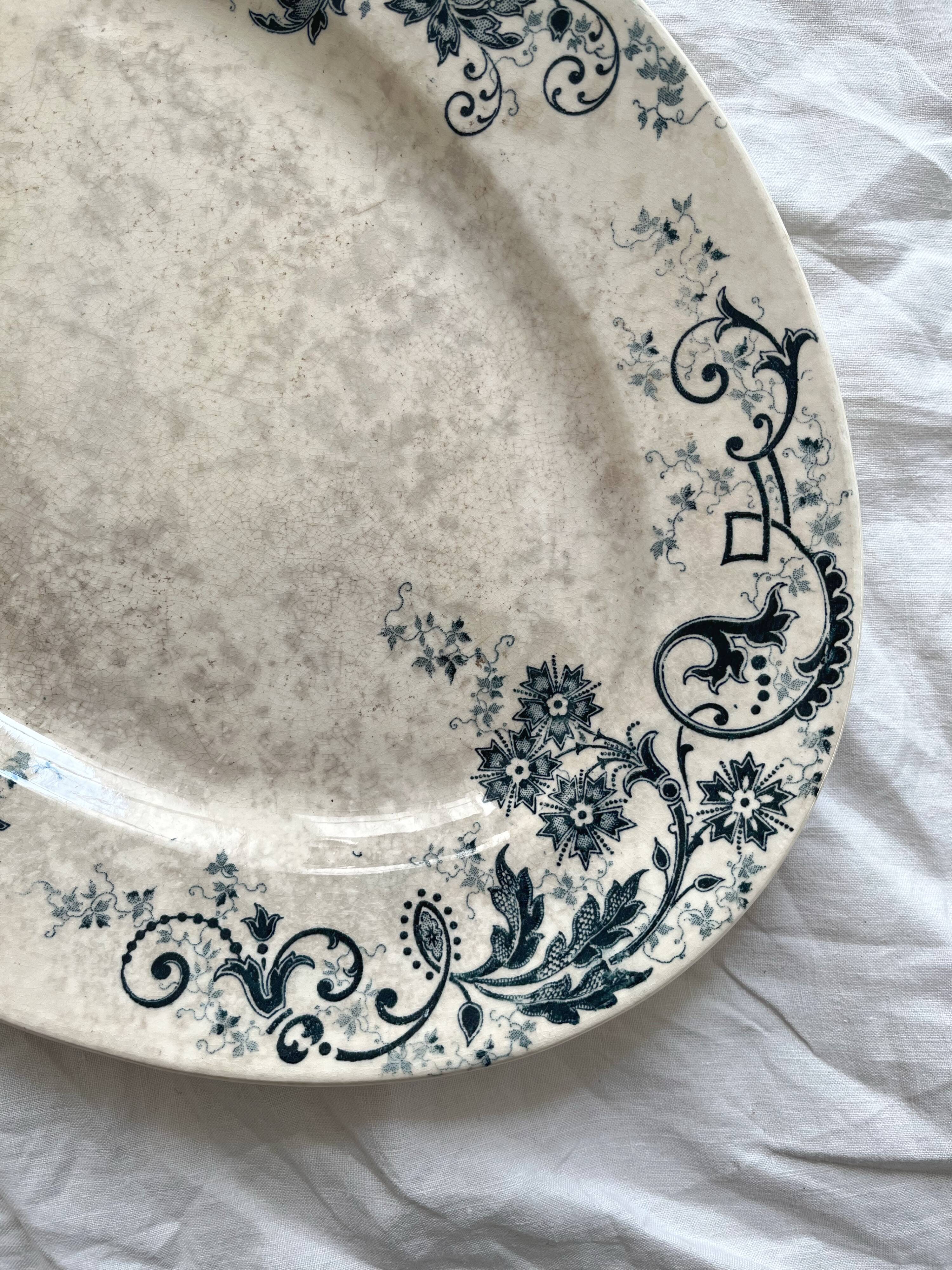 Oval ironstone dish Sévigné, HB & Cie Choisy le Roi