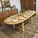 Extendable farmhouse table in solid oak