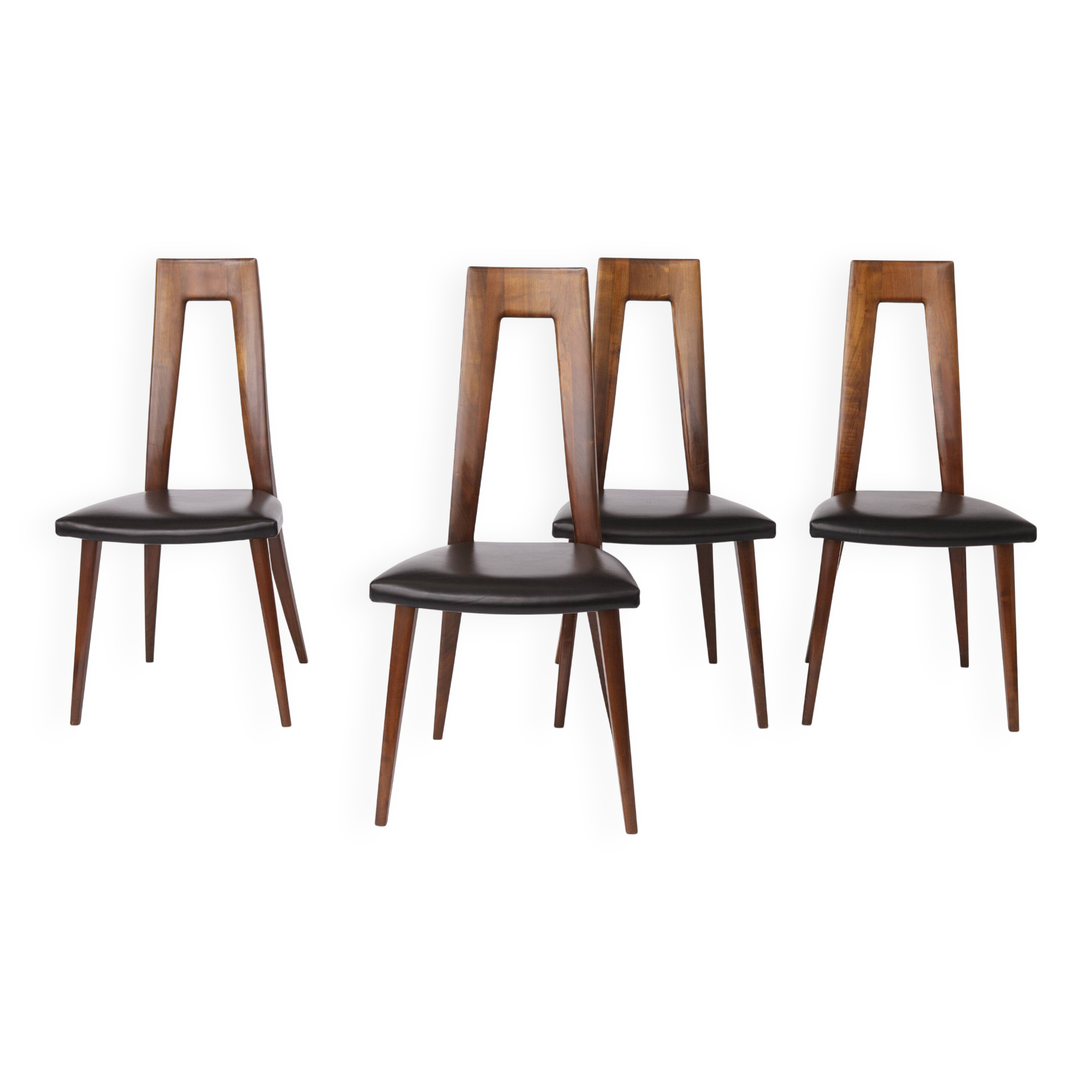 Set of 4 Vintage German Dining Chairs, 1960s, Ernst Martin Dettinger, Veil