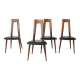 Set of 4 Vintage German Dining Chairs, 1960s, Ernst Martin Dettinger, Veil