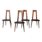 Ensemble de 4 chaises de salle à manger vintage allemandes, années 1960, Ernst Martin Dettinger, Veil