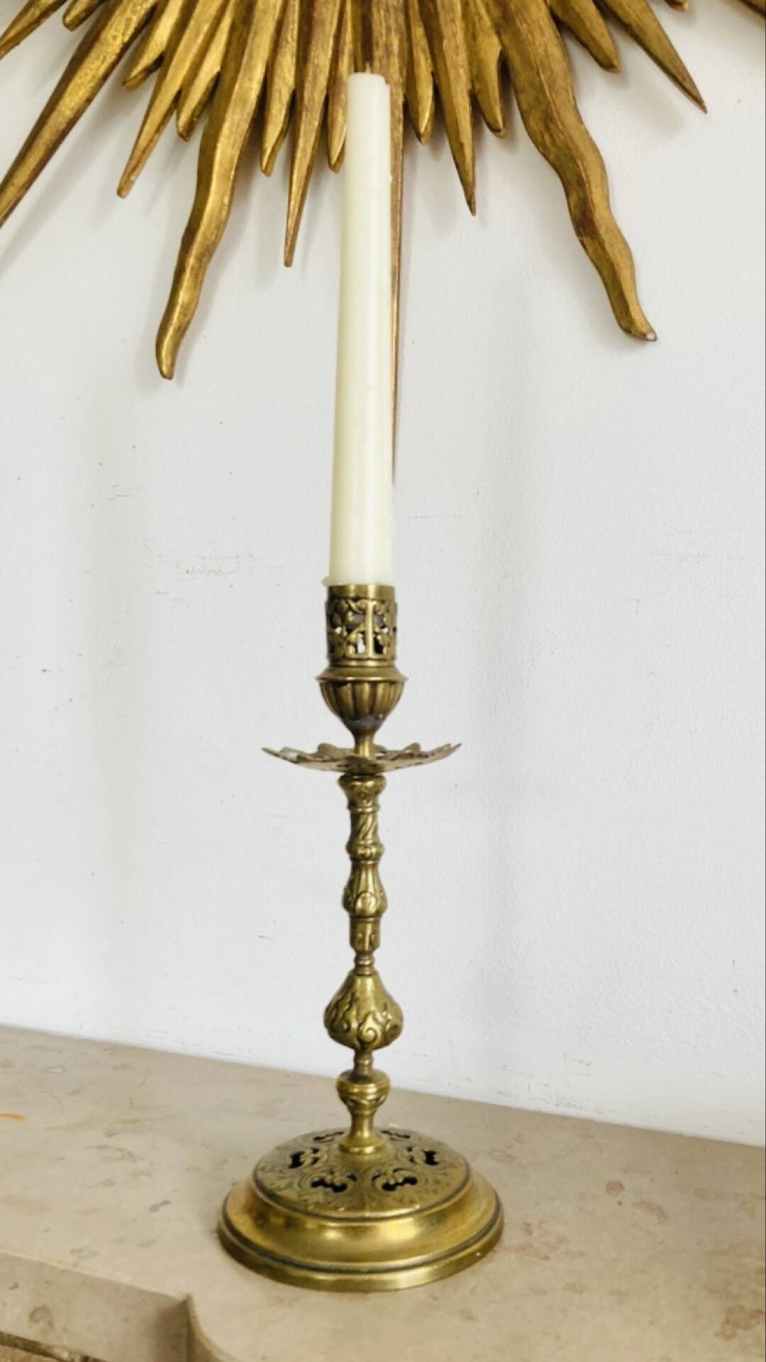 19th-century gilded bronze candlestick