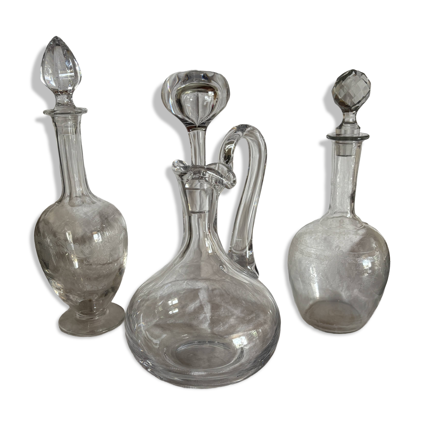 Antique St. Louis crystal carafes