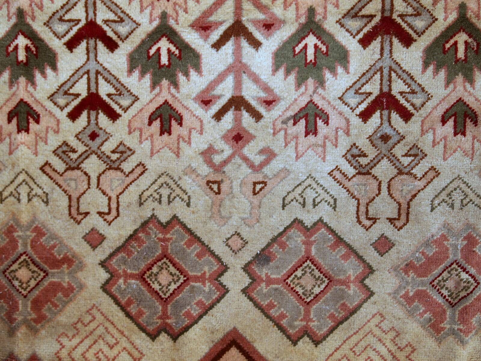 Tapis Vintage Sivas Turc en Laine, Années 1960, Design Géométrique