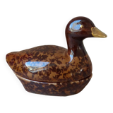 Small ceramic duck shaped box michel caugant vintage