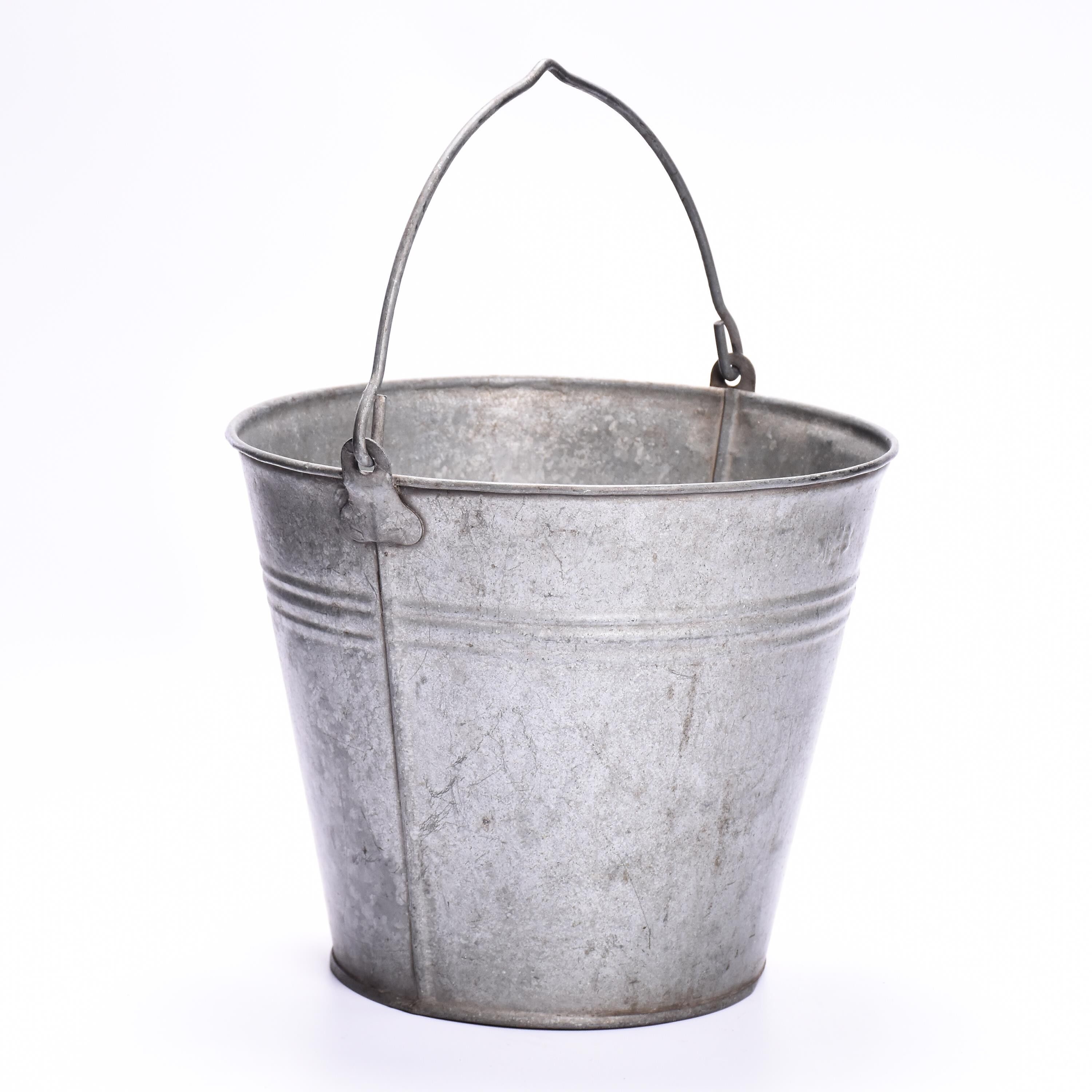 Vintage zinc bucket  flower pot