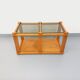 Vintage rectangular coffee table in pine and smoked glass from the 70s and 80s.